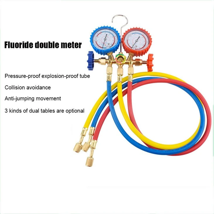 82731 Dual-Gauge Automotive & HVAC AC Refrigerant Charging Tool Set With Hoses & Couplers factory