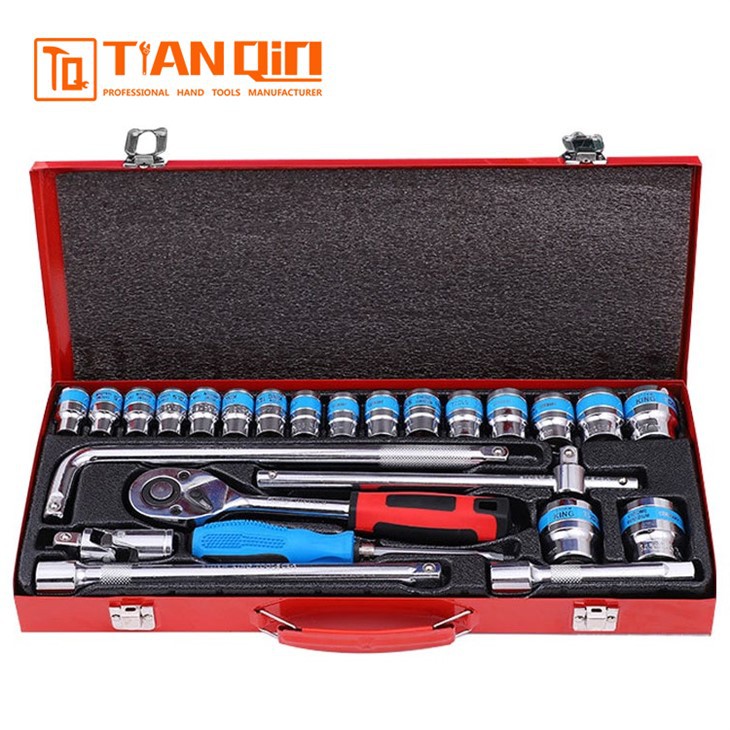 24 PCS L-Handle Socket Set (Tin Box Packaging)(Blue Stripe)