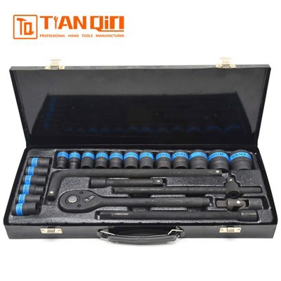 24 PCS Phosphating L -Manch Socket Set(Tin Box Packaging)(Blue Stripe)